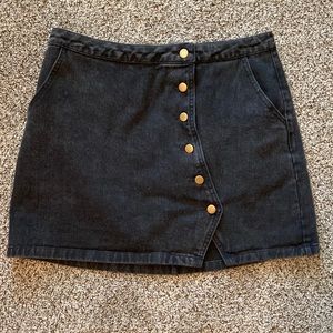 Black Denim Skirt
